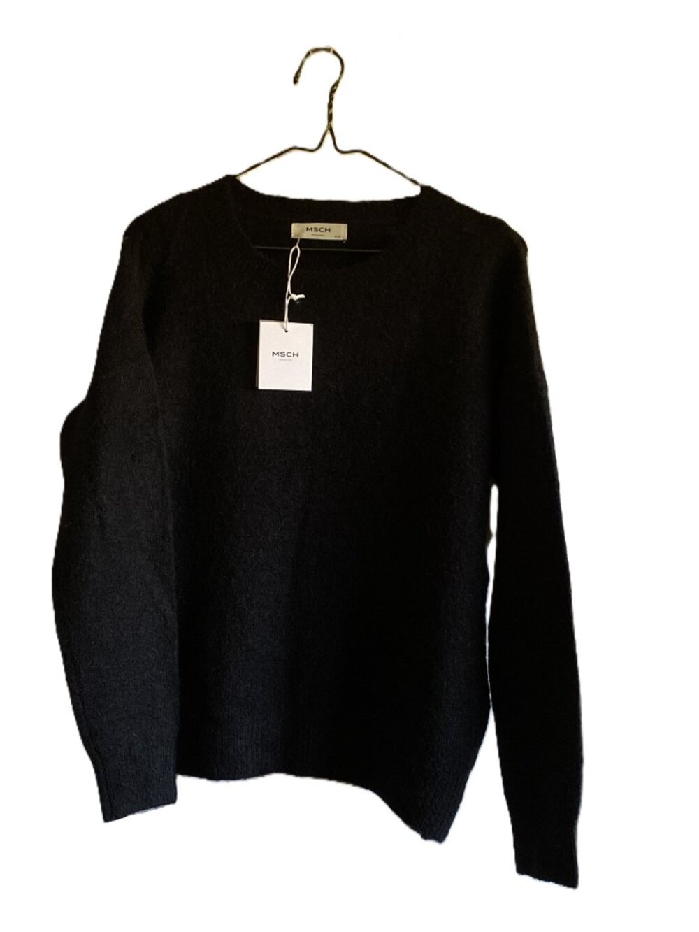 MSCH Black Knit Moher Wool Sweater Size US 4-6